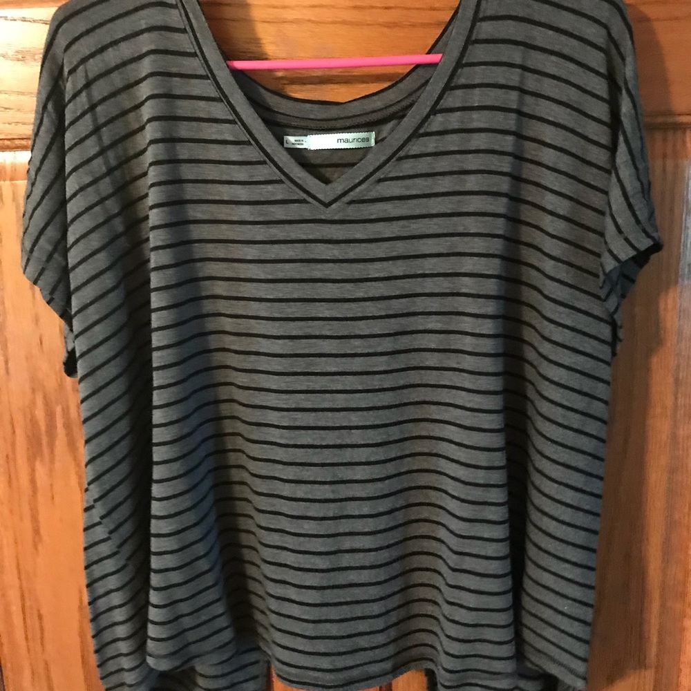 Open back striped shirt